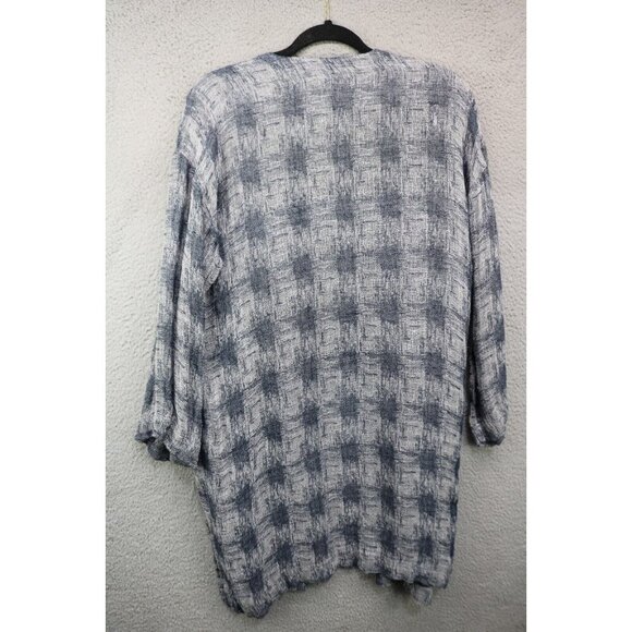 Pure Jill Linen Blend Long Open Cardigan-Size Small-One Button-Pockets - Picture 6 of 9